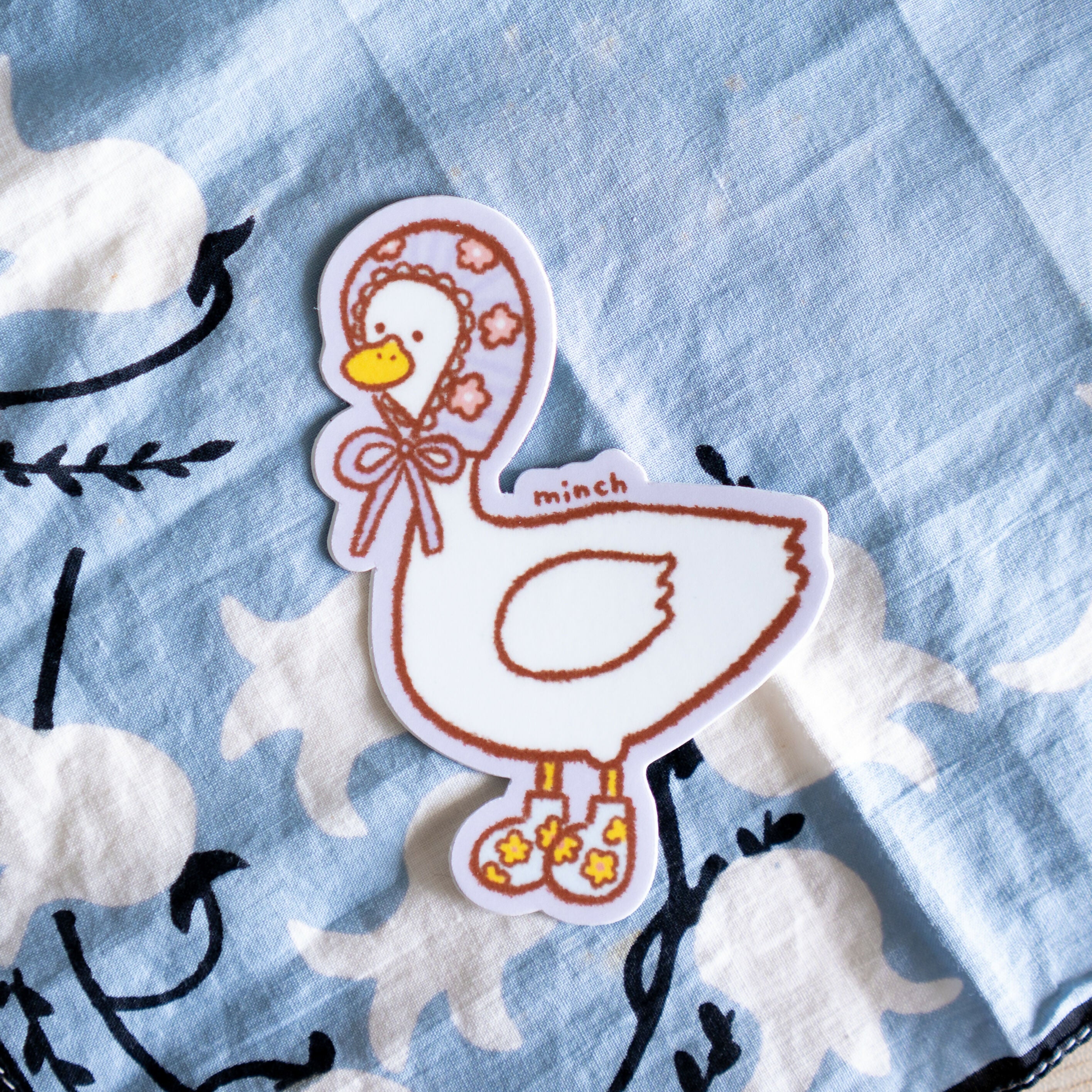 Flowery Goose Die Cut Sticker
