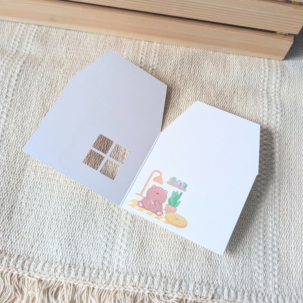 Brown Peekaboo House Greeting Card