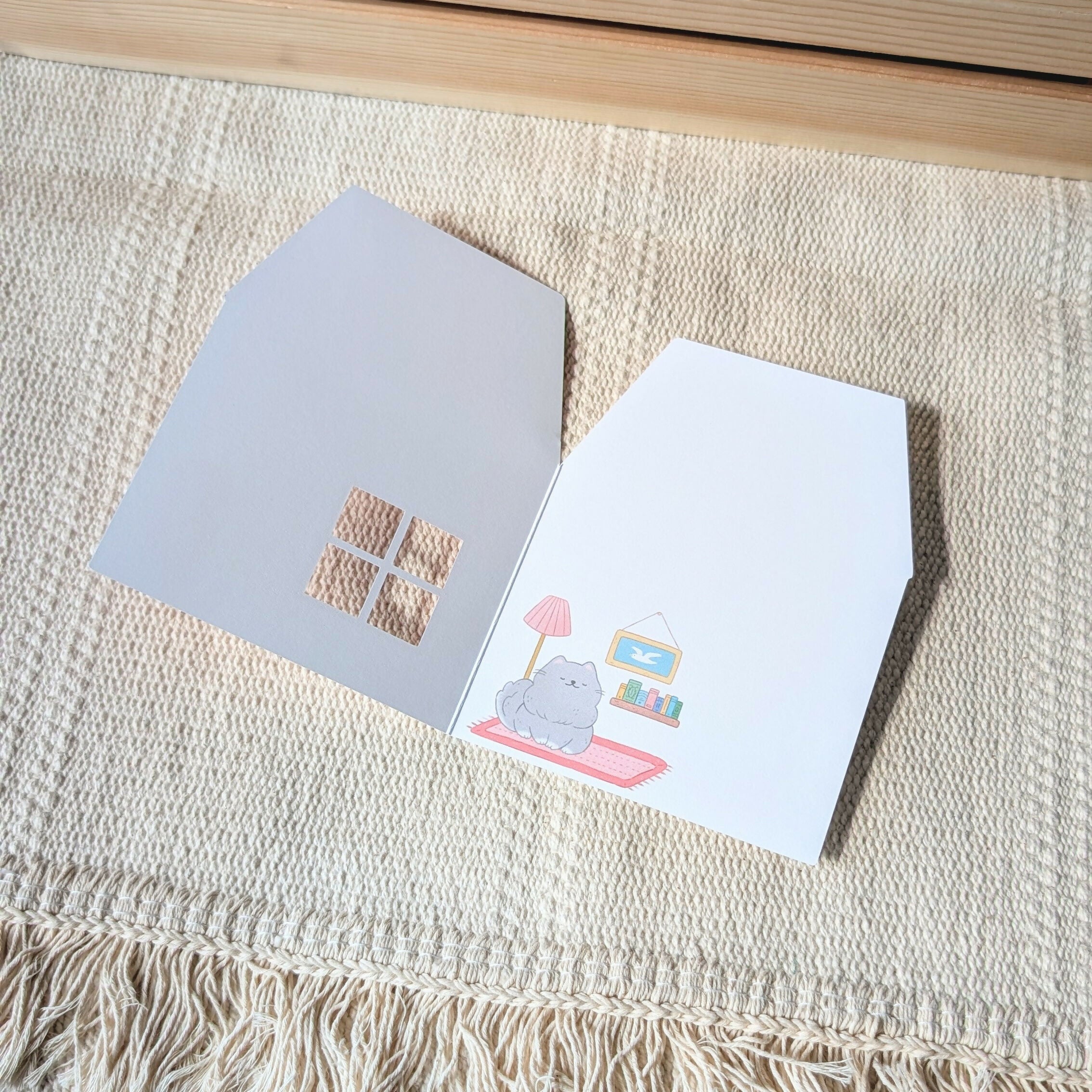 Red Peekaboo House Greeting Card