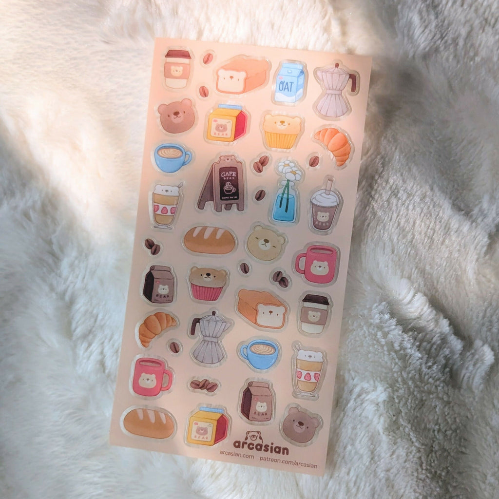 Bear Cafe Sticker Sheet