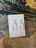 White Daisy Arch Earrings