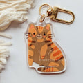 Brown & Orange Patched Torbie Tabby Cat Keychain