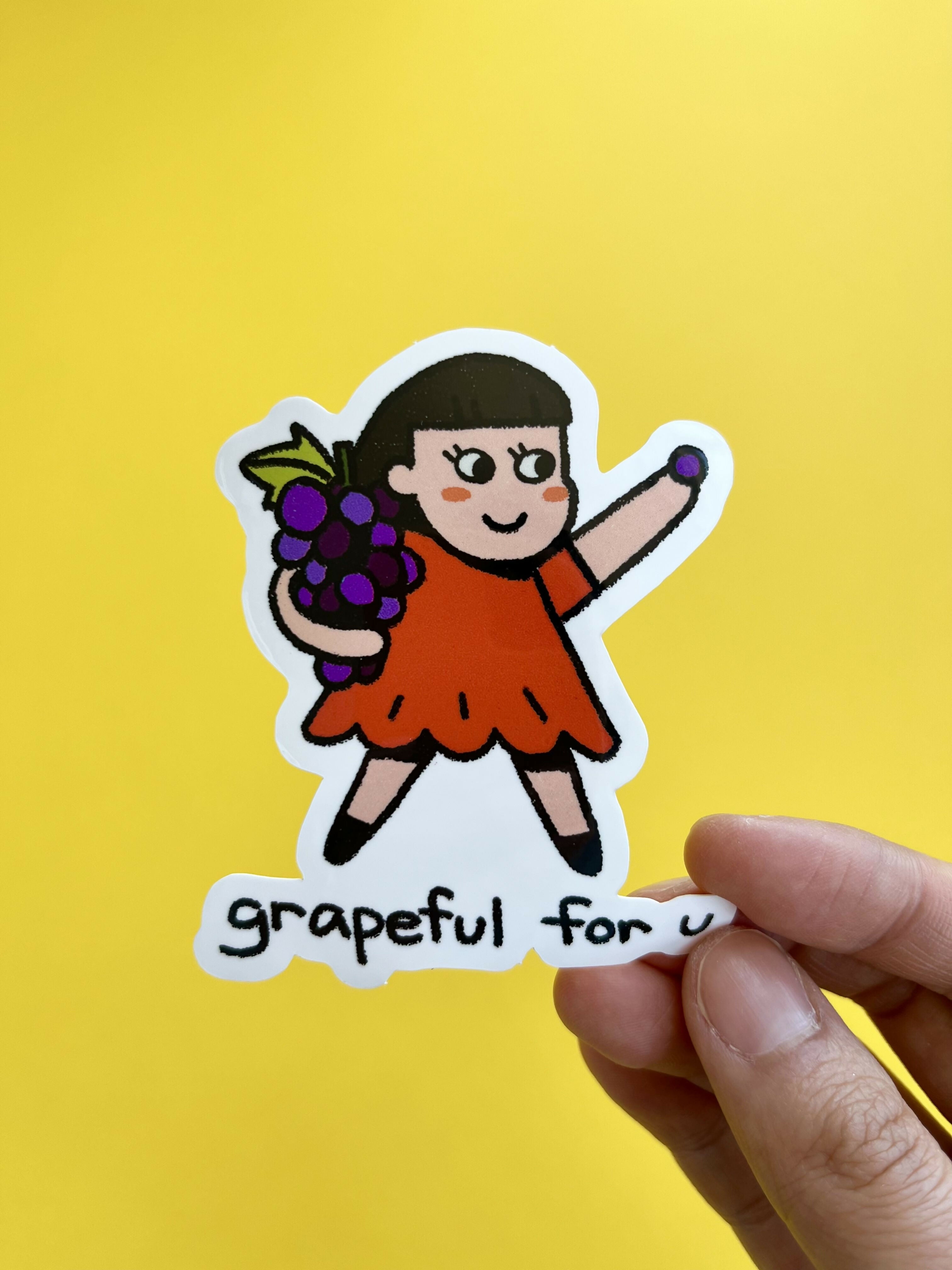 Grapeful For U Sticker