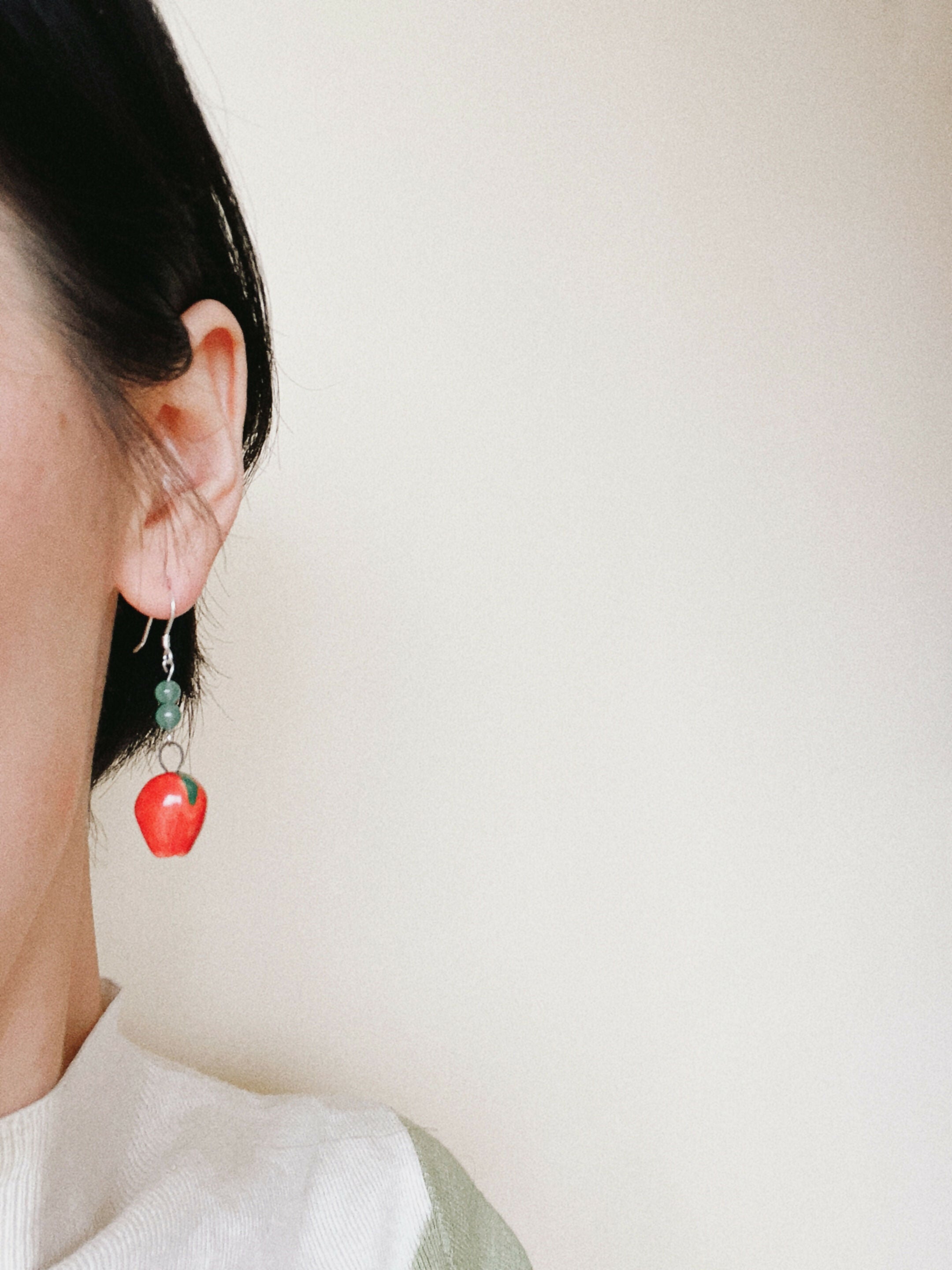 Handcrafted Ceramic Apple Earrings