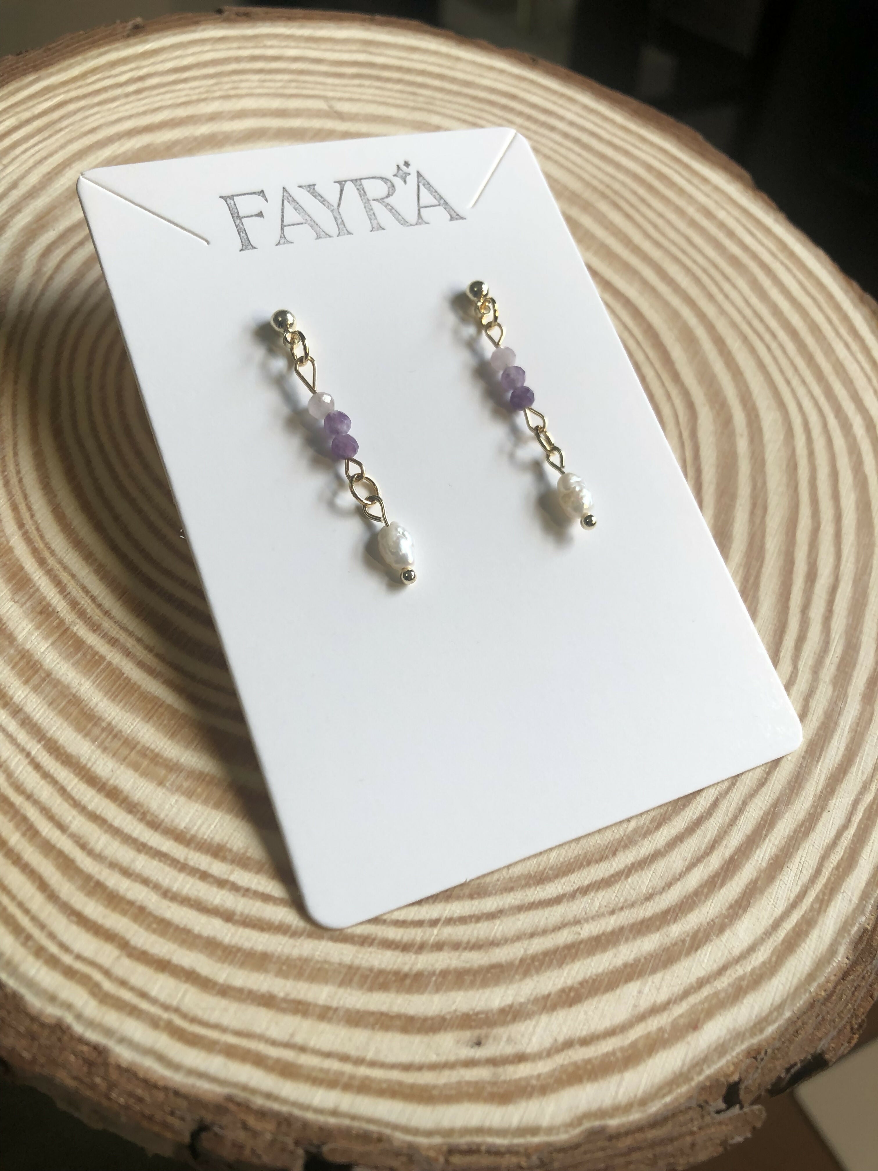Raya Amethyst Studs (14K GP)