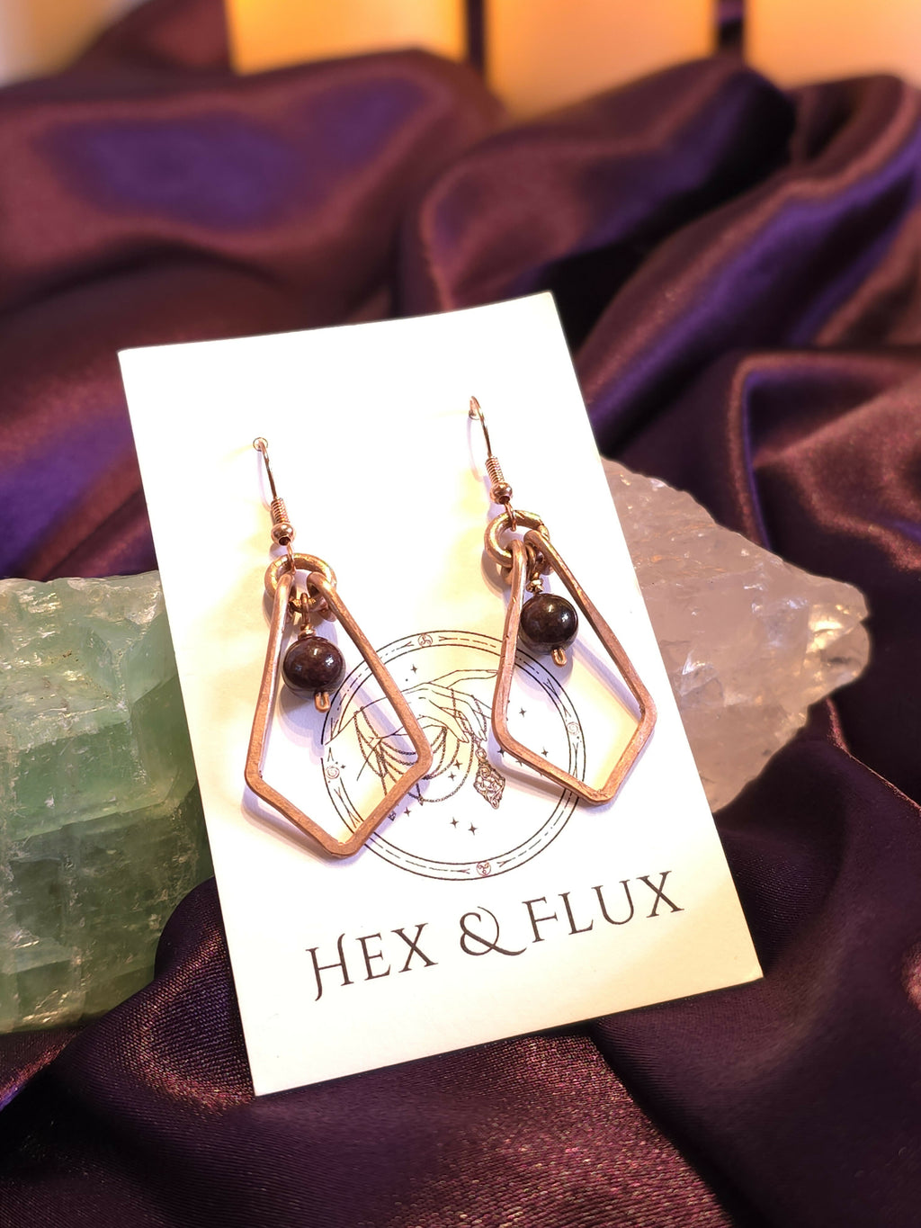 Garnet Framed Earrings