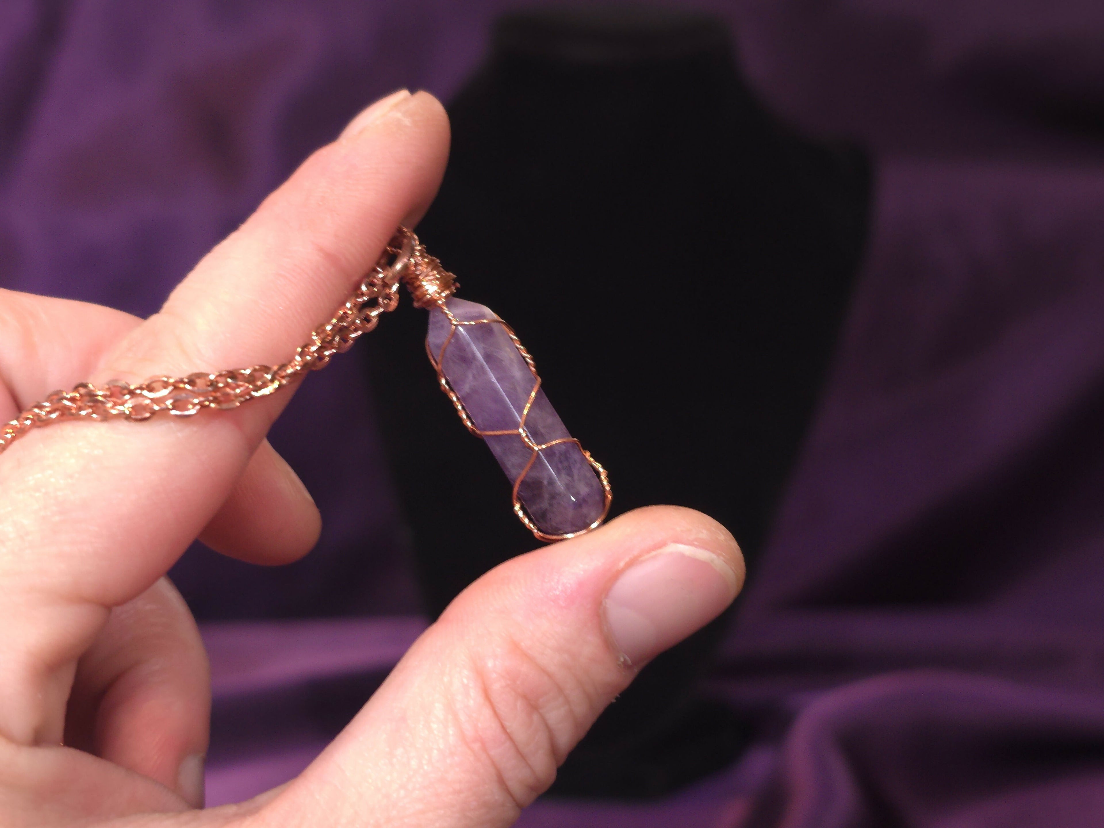 Wire-Wrapped Amethyst Point Pendant