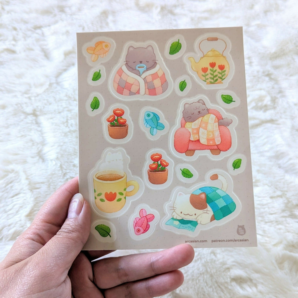 Cozy Cats Sticker Sheet