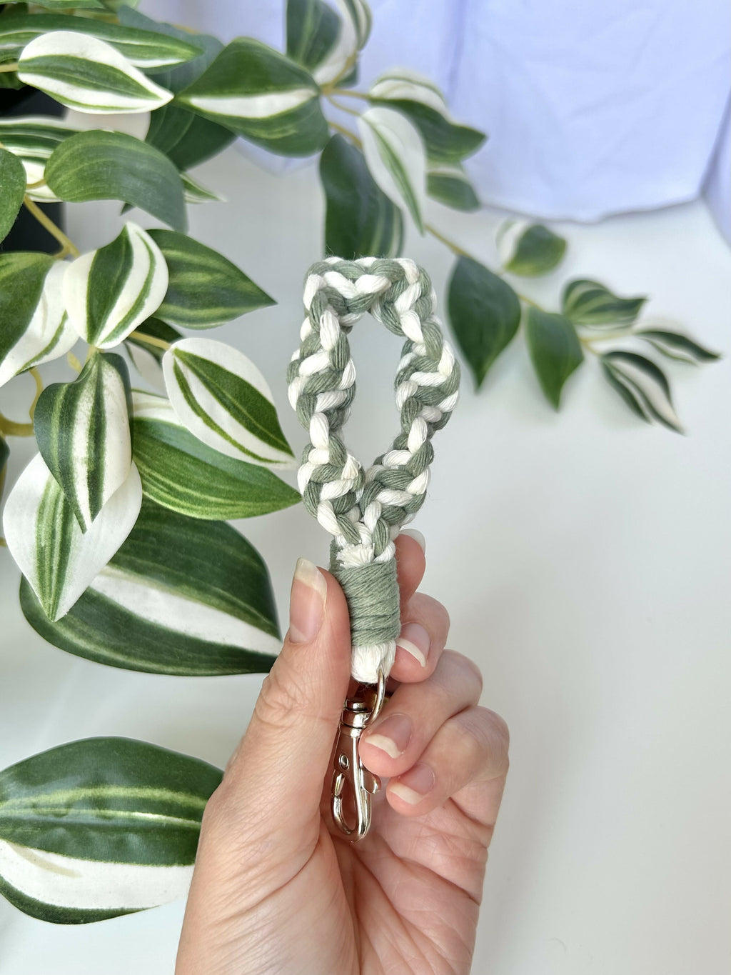 Twisted Macrame Finger Loop Keychain