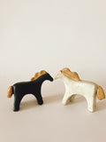 Handcrafted Ceramic Twin Ponies (Black-n-White)