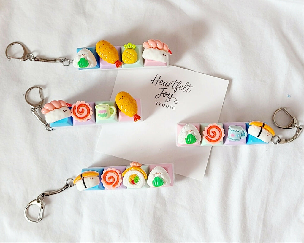 Resin Charm Keycap Clicker Keychain