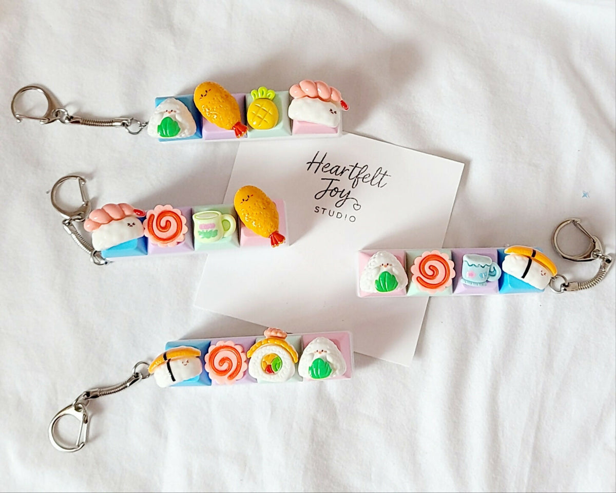 Resin Charm Keycap Clicker Keychain