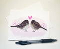 Lovebird Juncos Blank Greeting Card