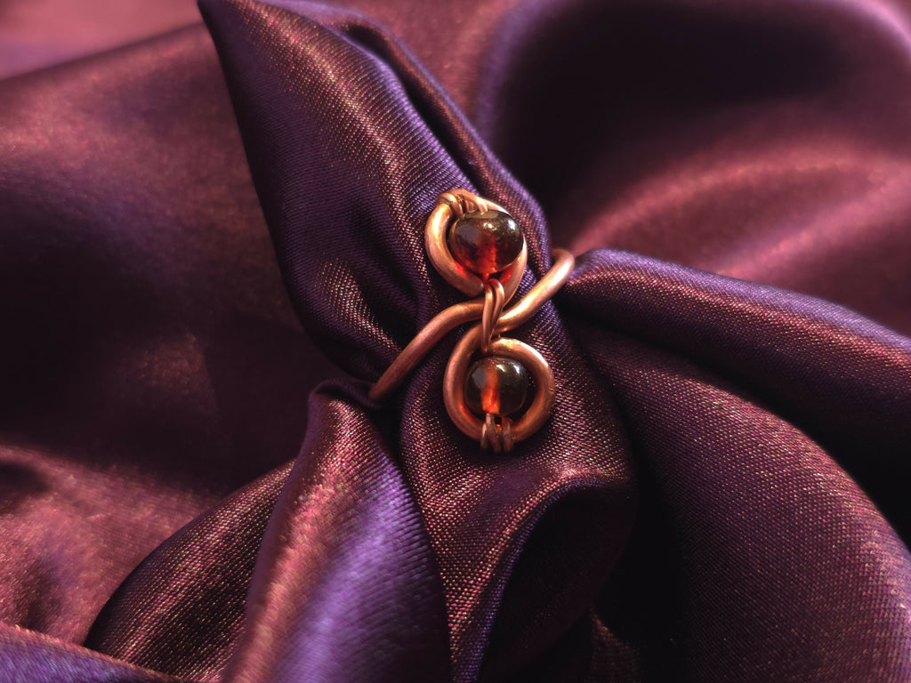 Amber Copper Ring