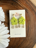 Green Flower Earrings
