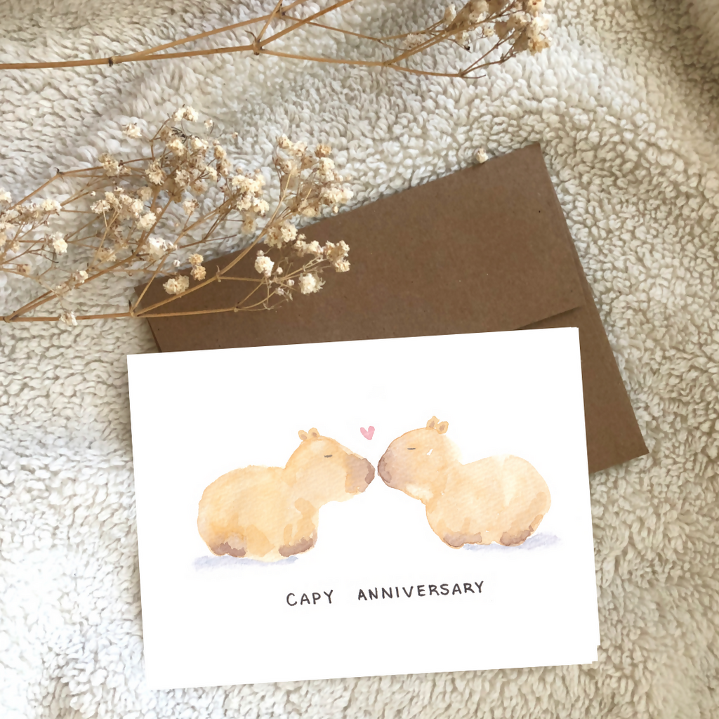 Capybara Anniversary Greeting Card