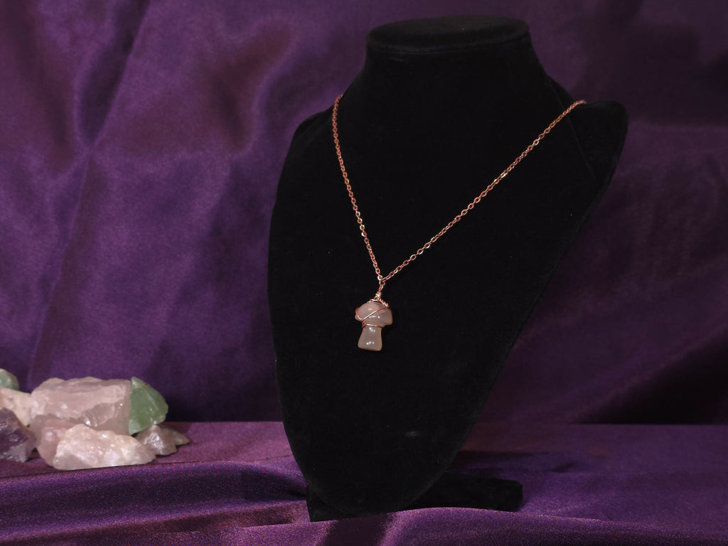 Rose Quartz Mushroom Pendant