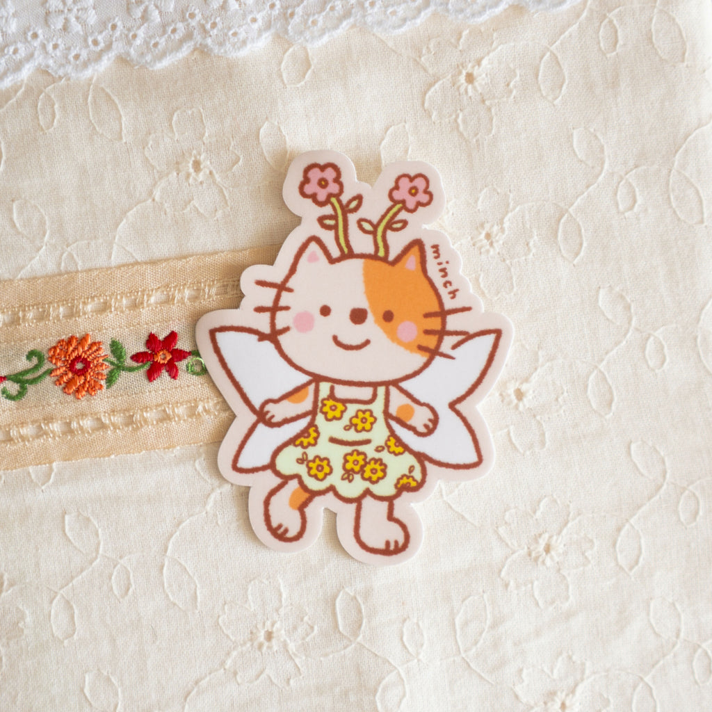 Cat Fairy Die Cut Sticker
