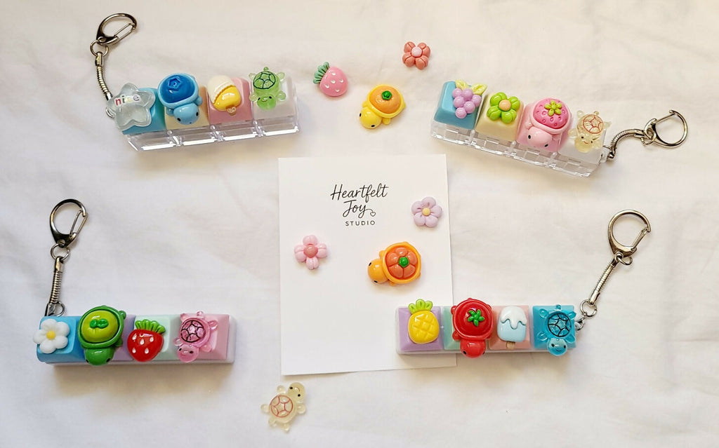 Resin Charm Keycap Clicker Keychain