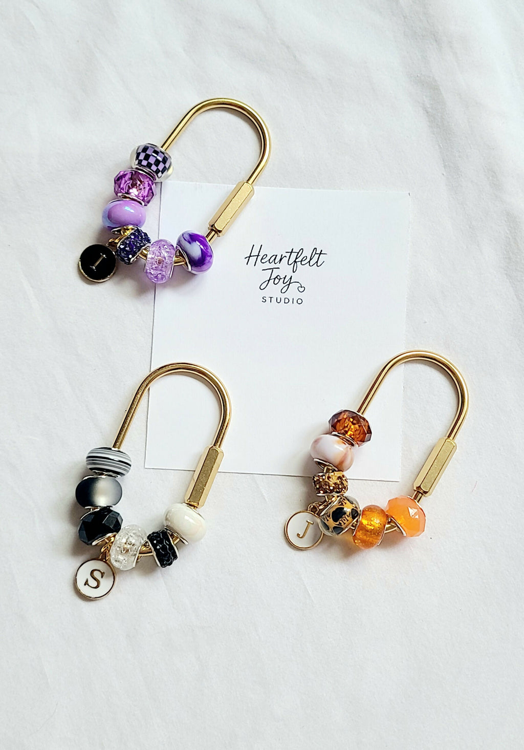 Initial Brass Screw Lock Bag Charms