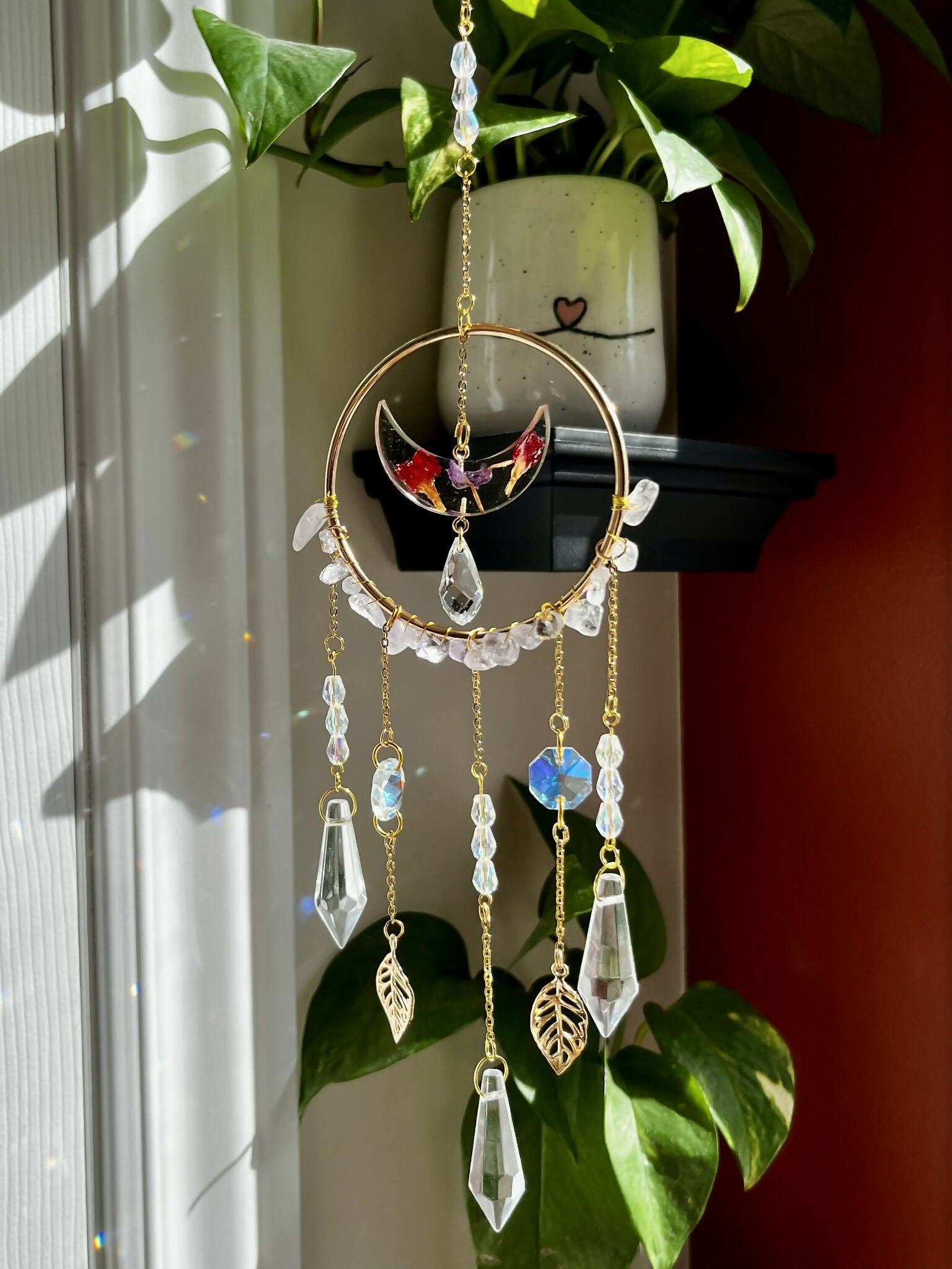 Pressed Flower Petals Suncatcher