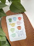 Cups and Mugs 4x6 Vinyl Sticker Sheet