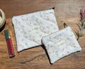 Handmade Quilted Zipper Pouch - Peachy Flowers