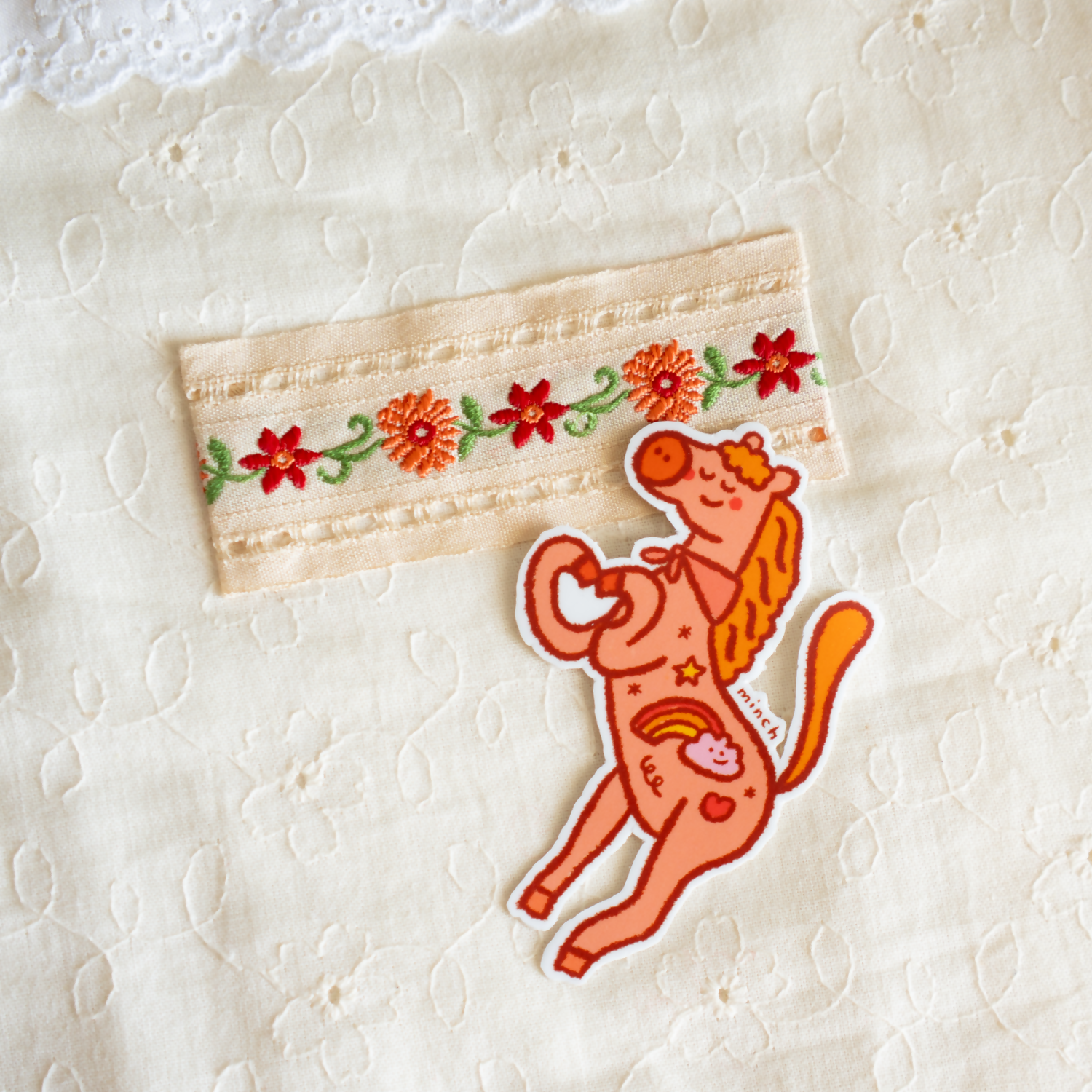 Horse in Heart Hands Die Cut Sticker