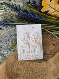 Sand-texture Earrings (White)