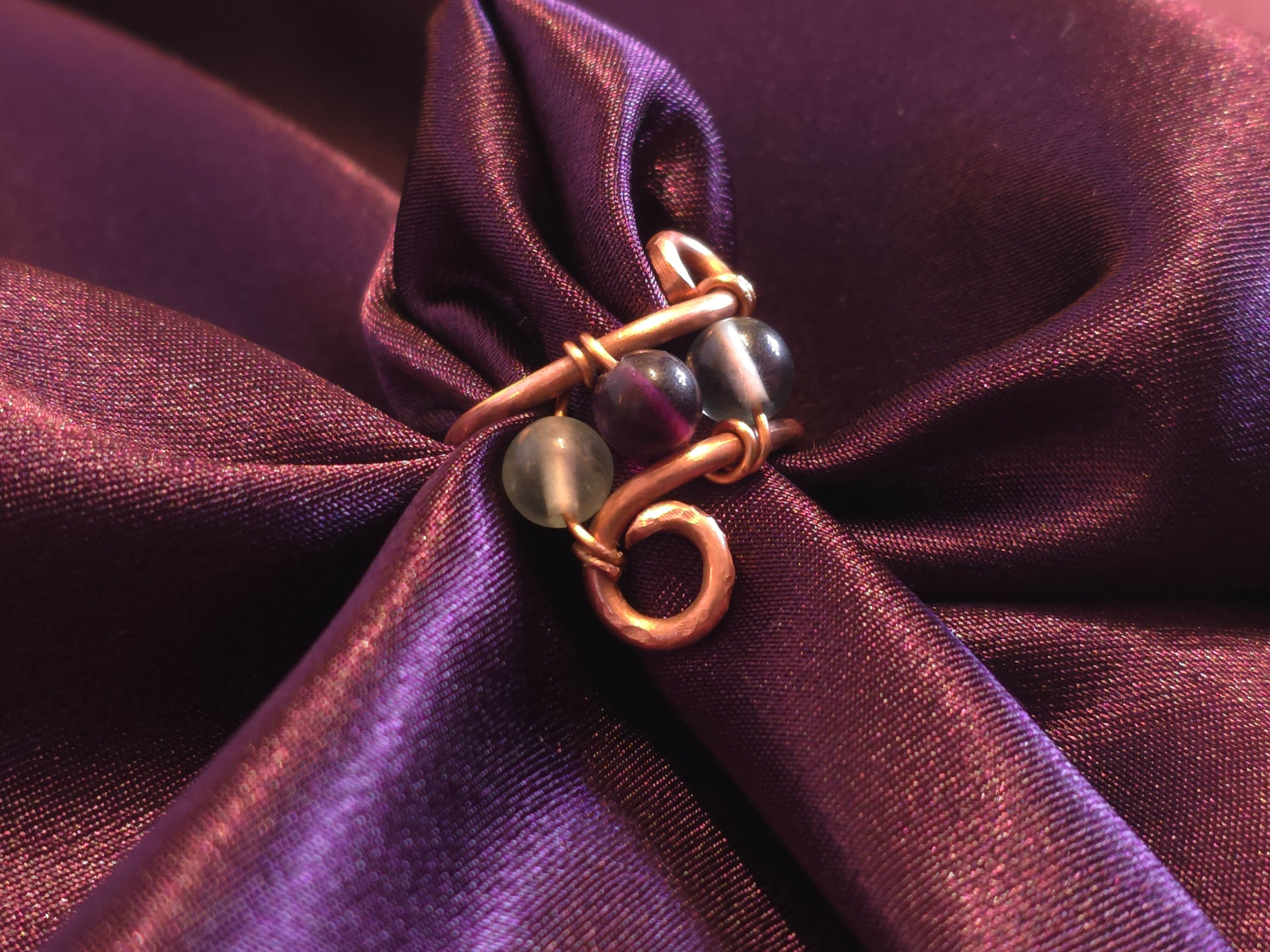 Gemstone Trio Copper Ring