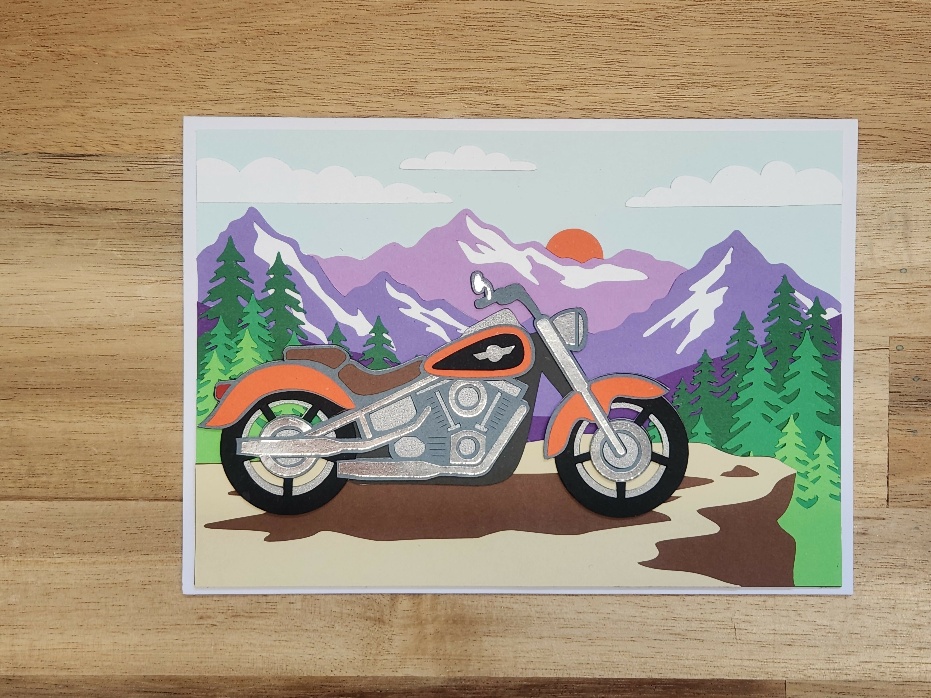 Fat Boy Motorcycle Greeting Card