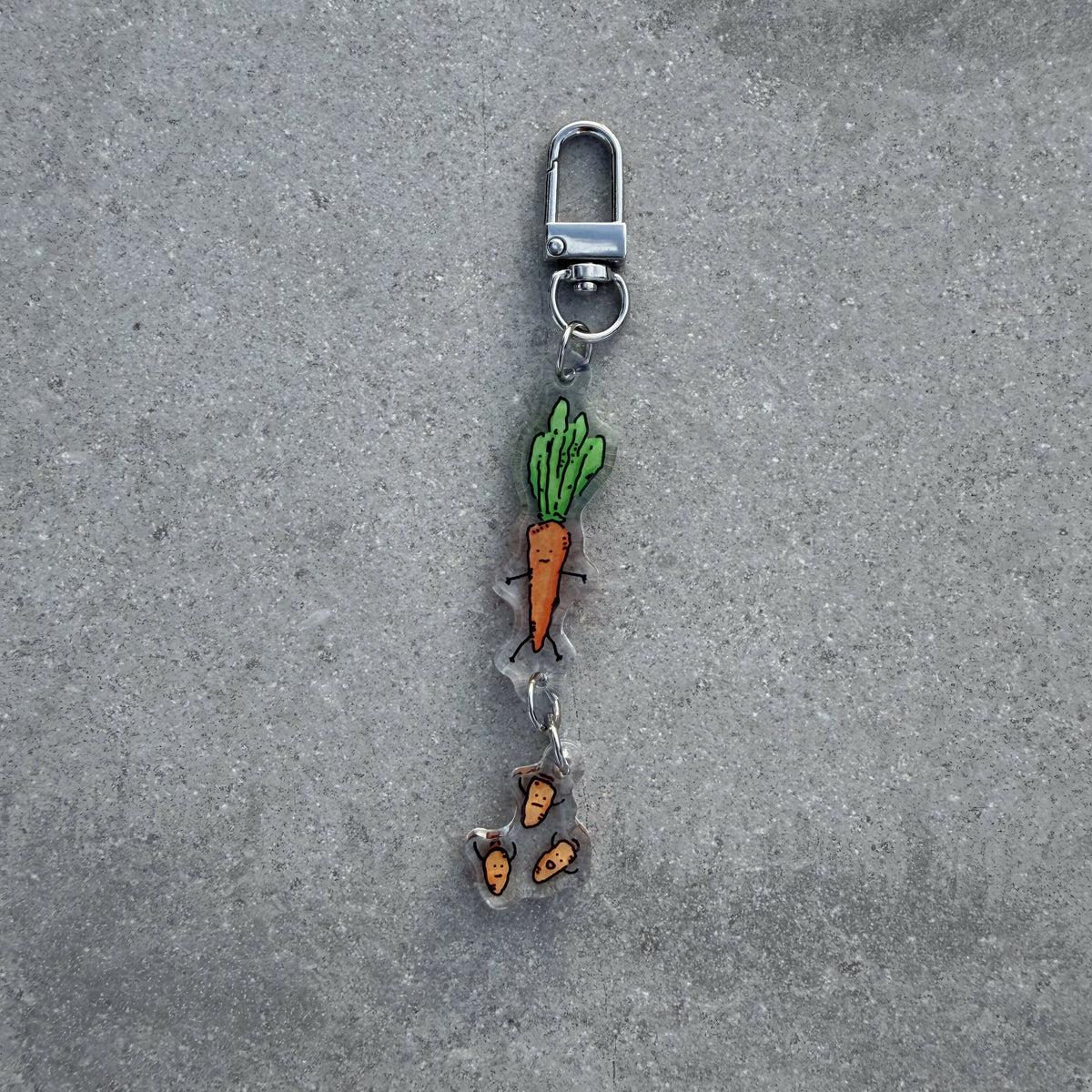 Big and Baby Carrot Keychain