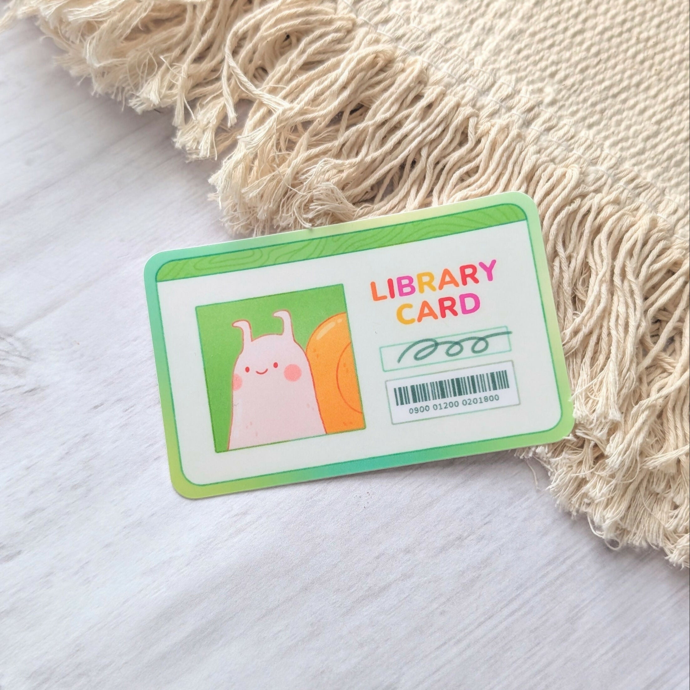 Snail Library Card Vinyl Sticker