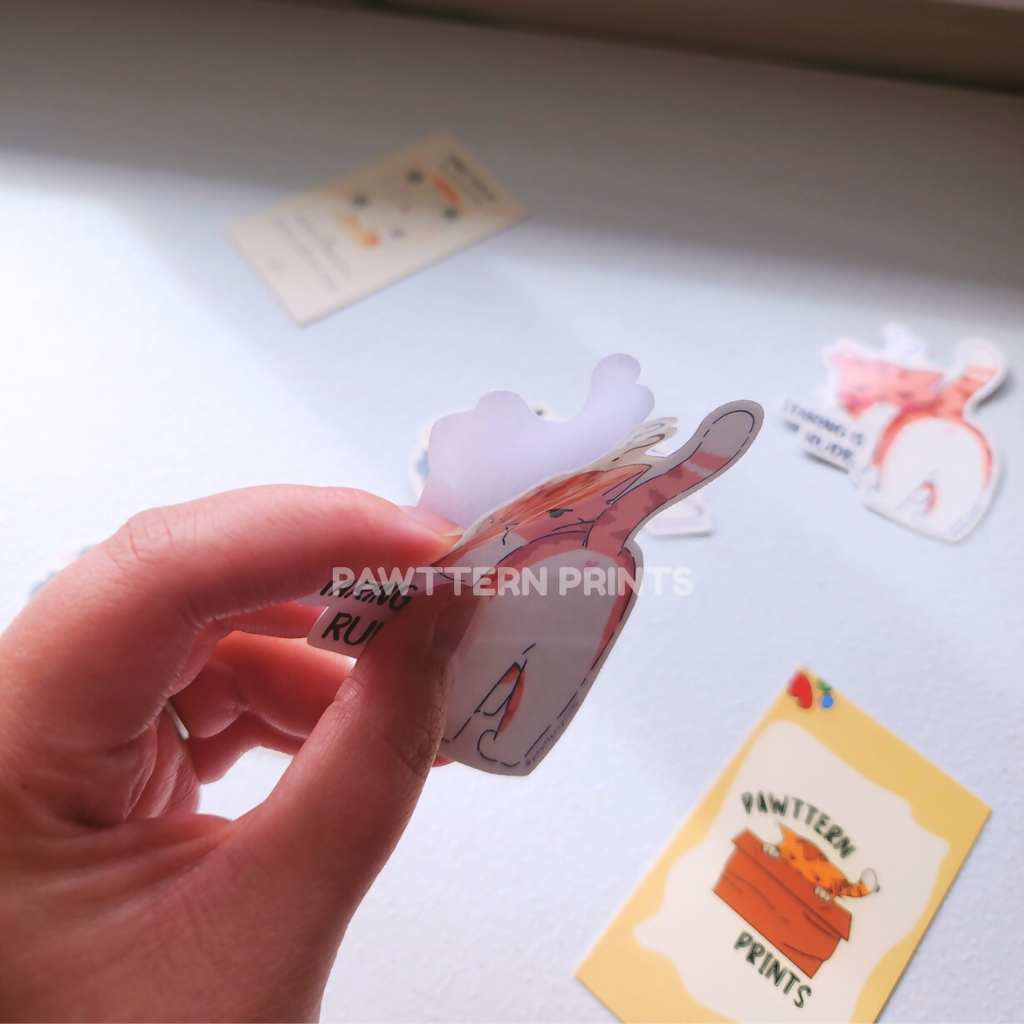 Cat Relatable Mood - Staring is Rude Glossy Vinyl Die-cut Sticker