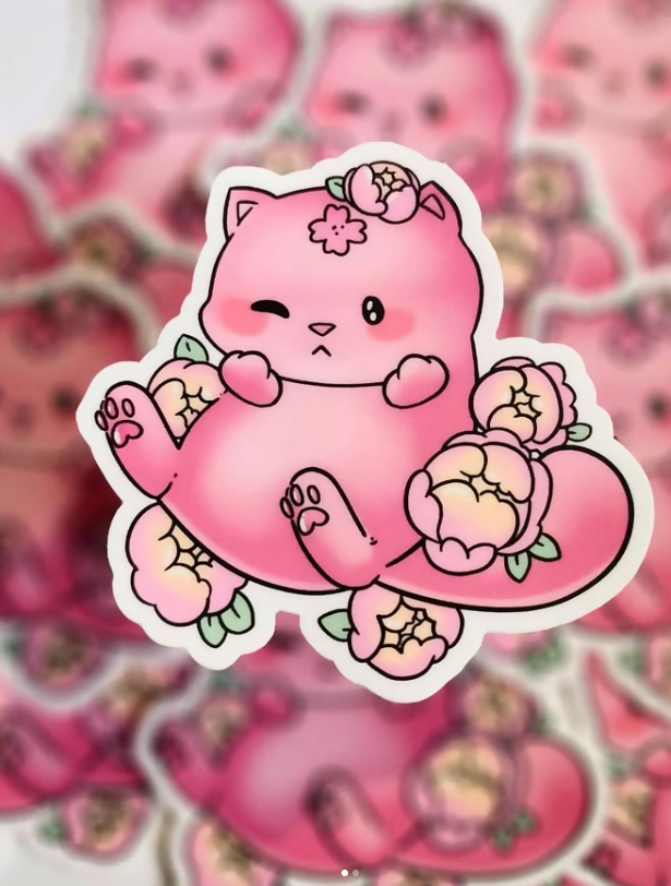 Cherry Blossom Cat