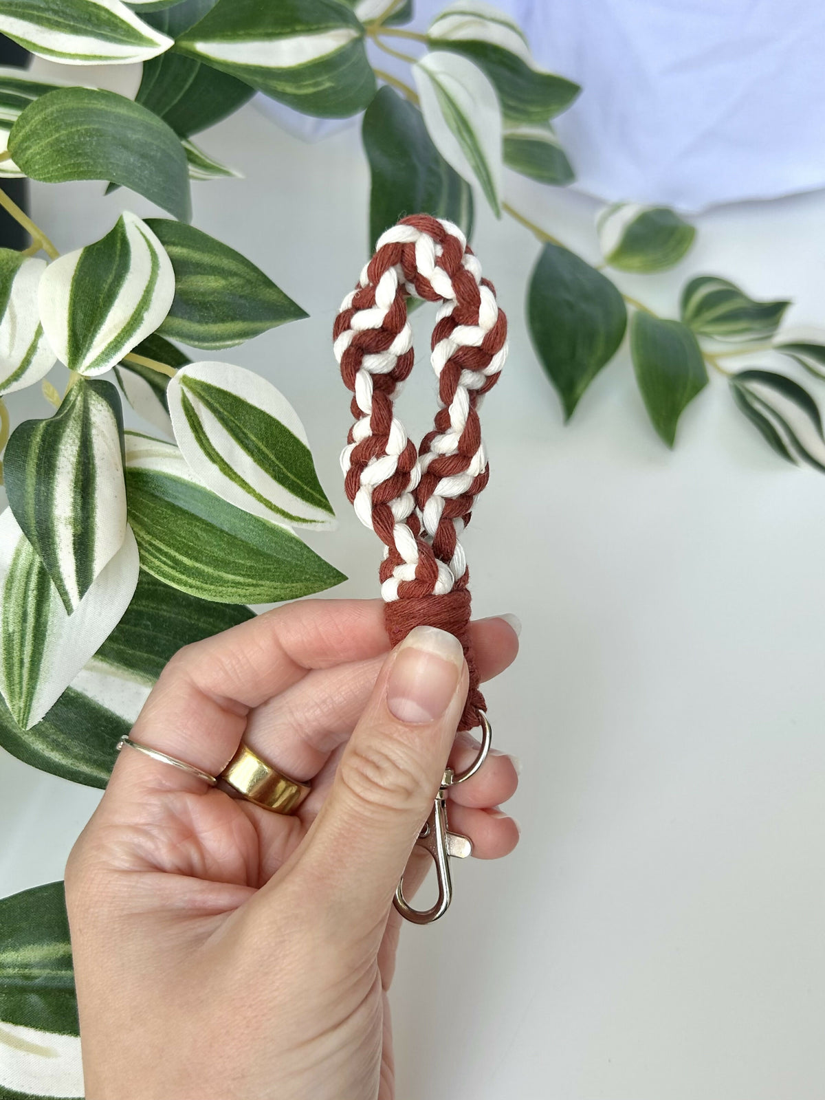 Twisted Macrame Finger Loop Keychain