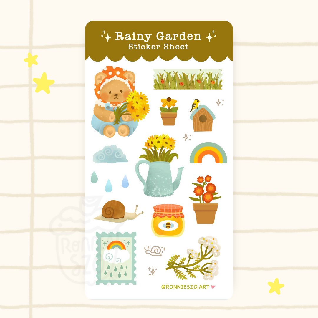 Rainy Garden Sticker Sheet