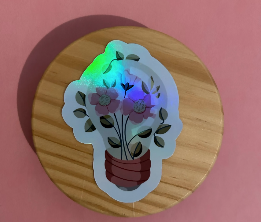 🚨LIMITED STOCK🚨 HOLOGRAPHIC Floral Light Bulb Sticker