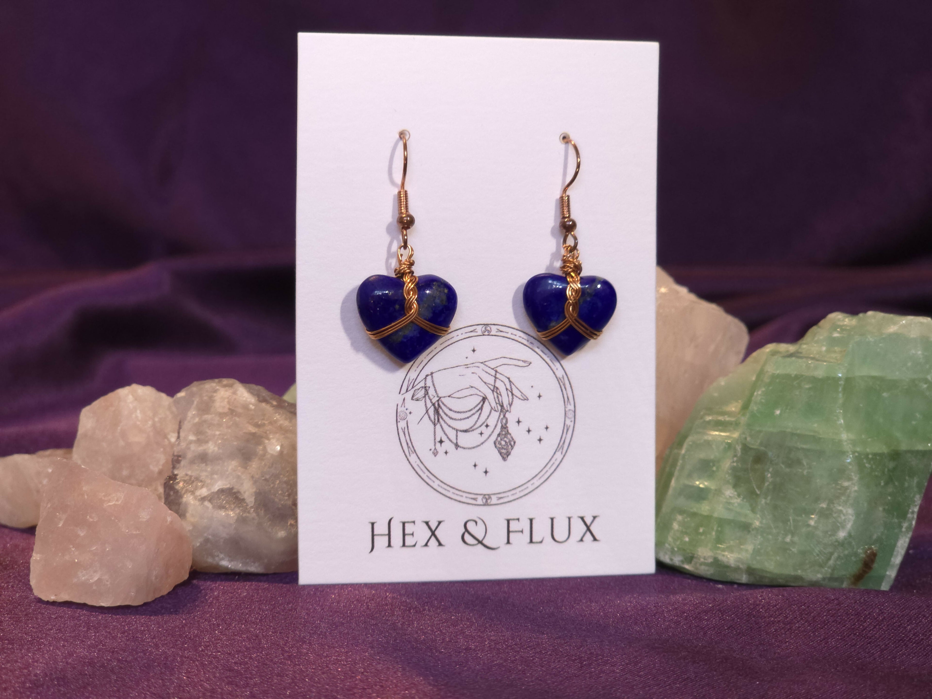 Lapis Lazuli Heart Earrings