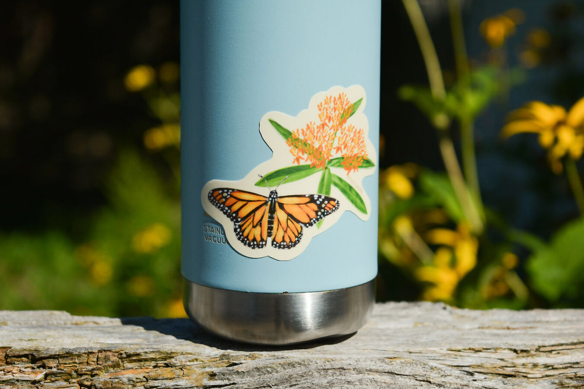 Monarch and Milkweed | vinyl sticker