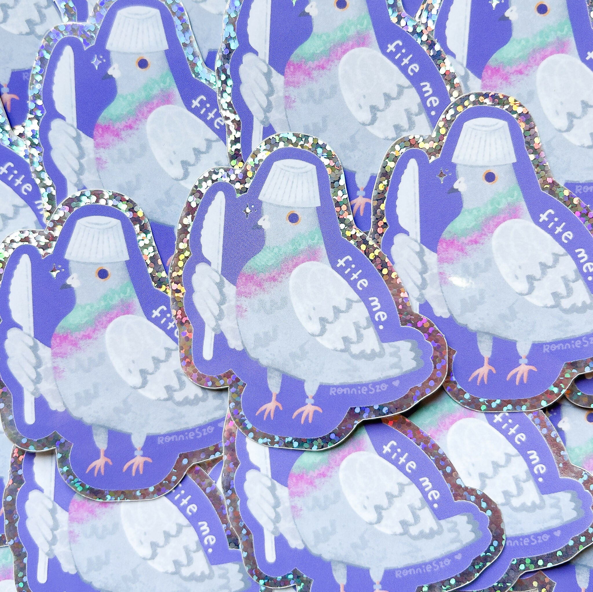 Fite Me Pigeon Sticker