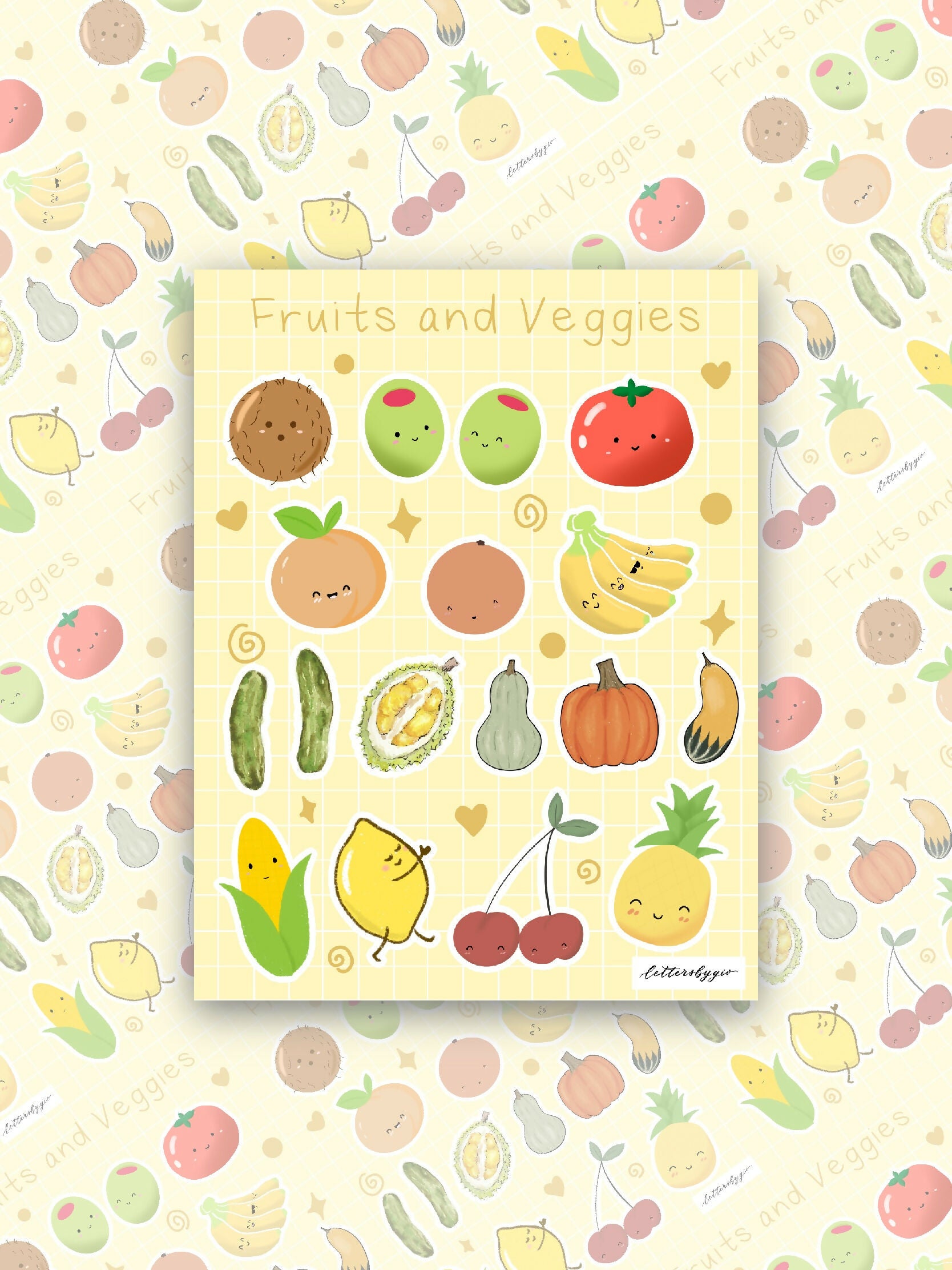 Vinyl Sticker Sheet - Fruits