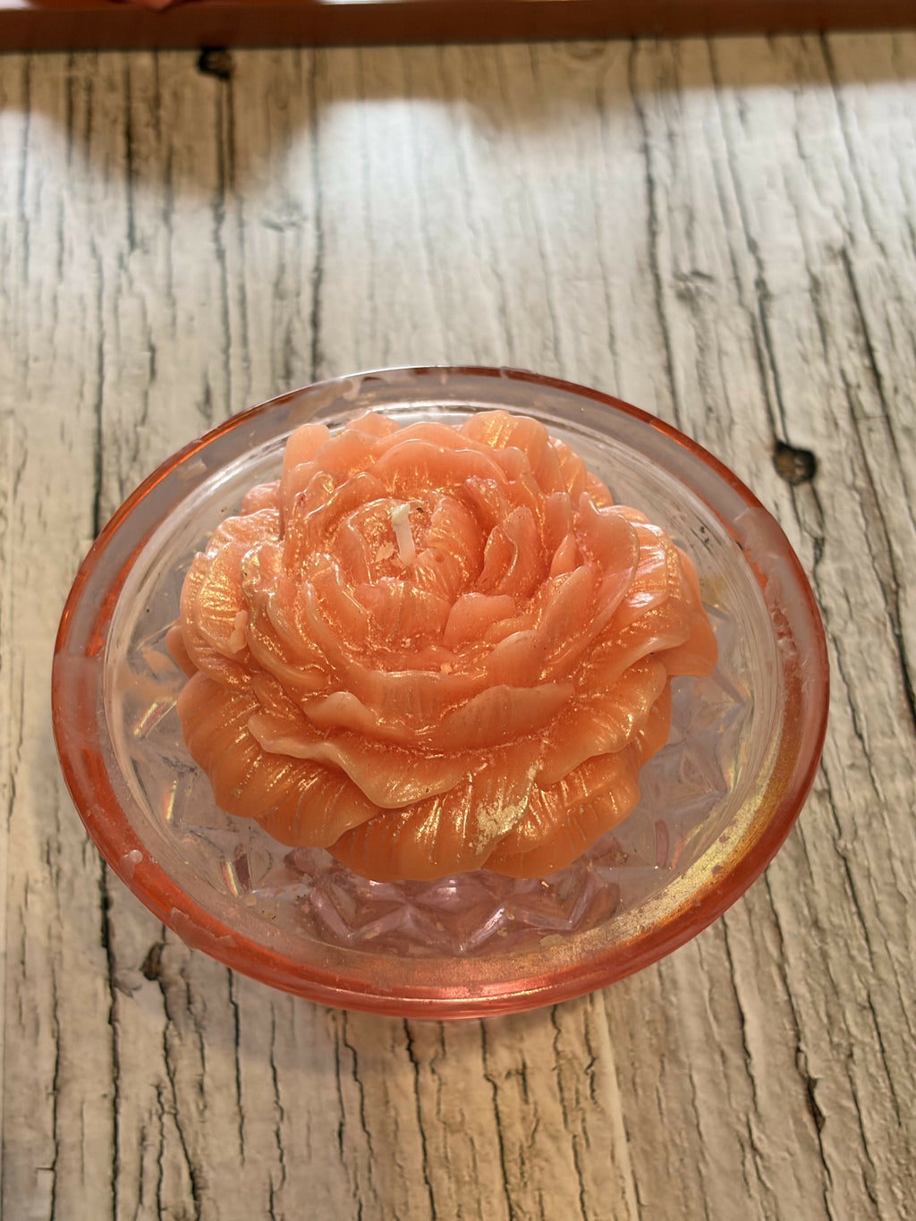 Flower Pillar Candle - Pink