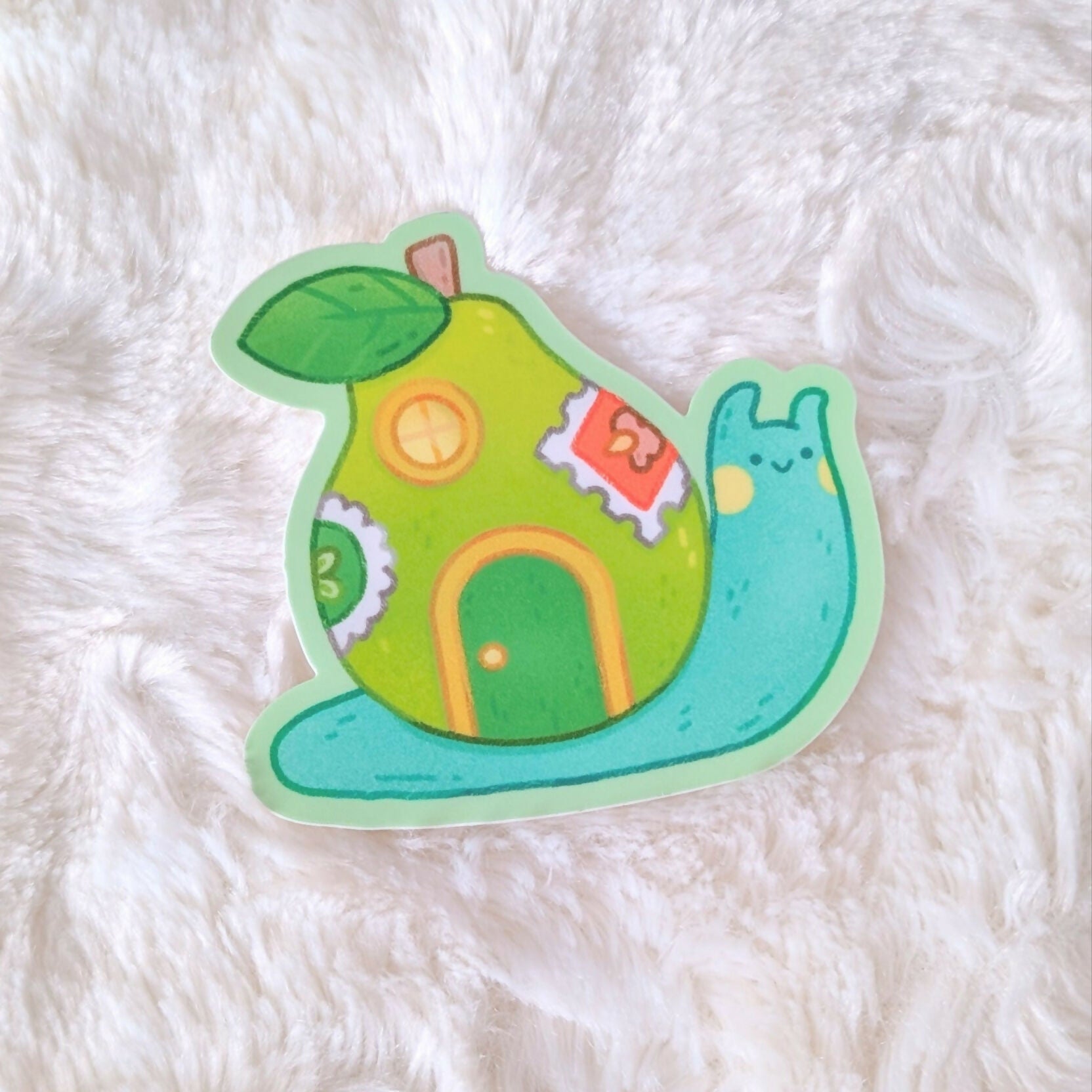 Pear Snail Vinyl Sticker