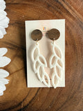 White Leaf Earrings