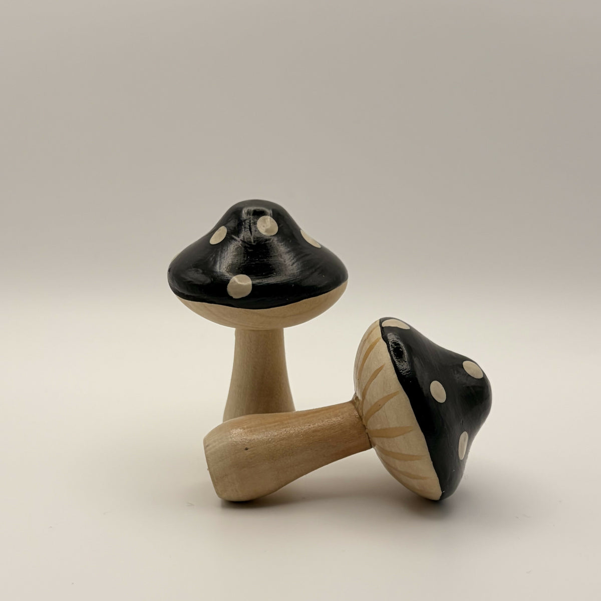 Mushrooms in Black Polka