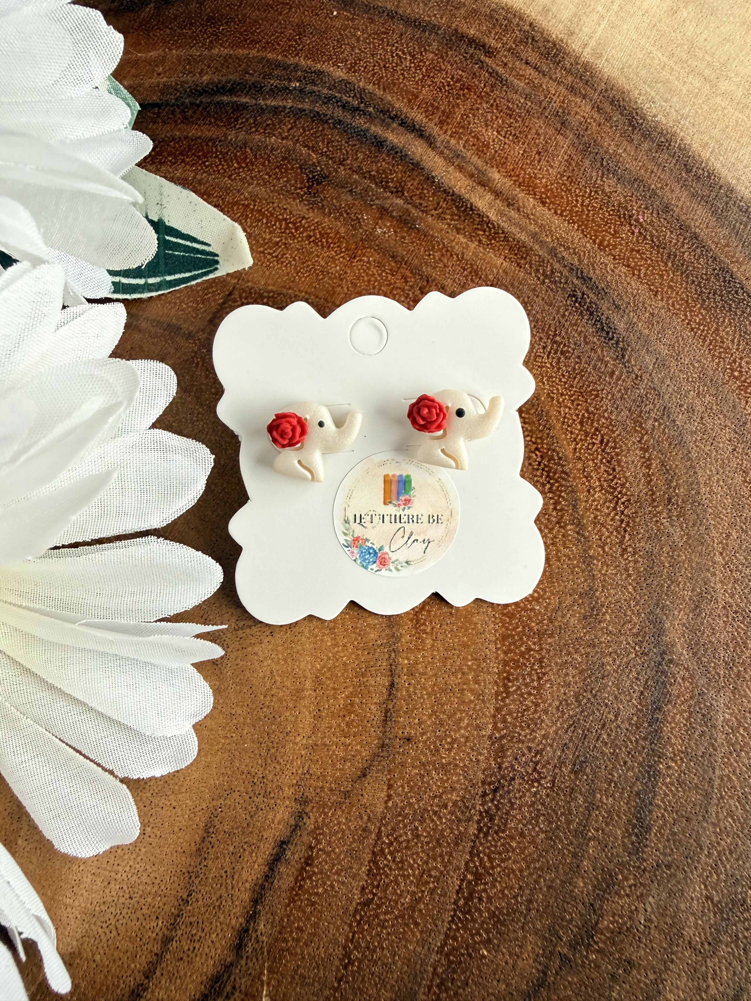 Rose Elephant Studs
