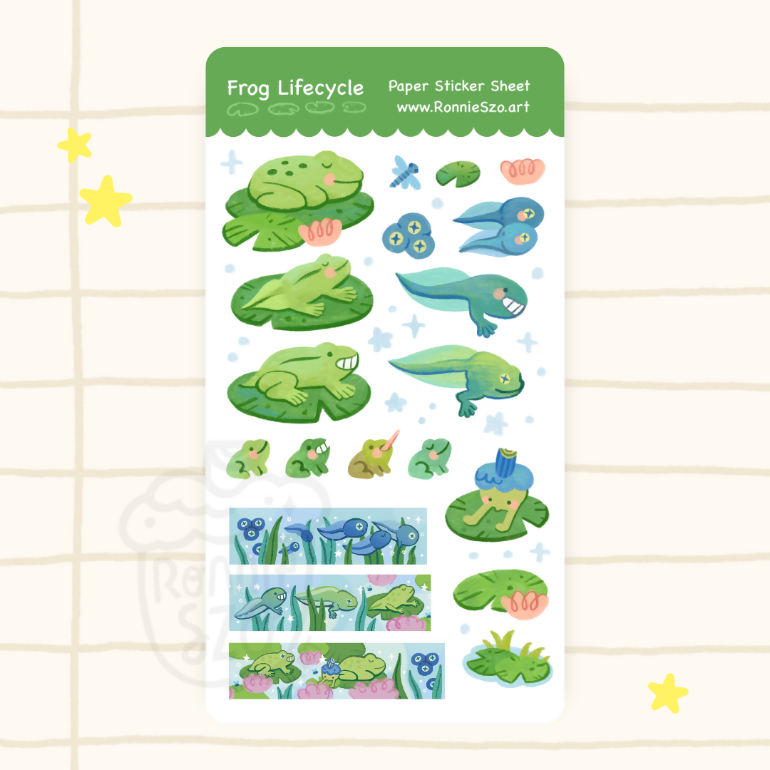 Frog Lifecycle Sticker Sheet