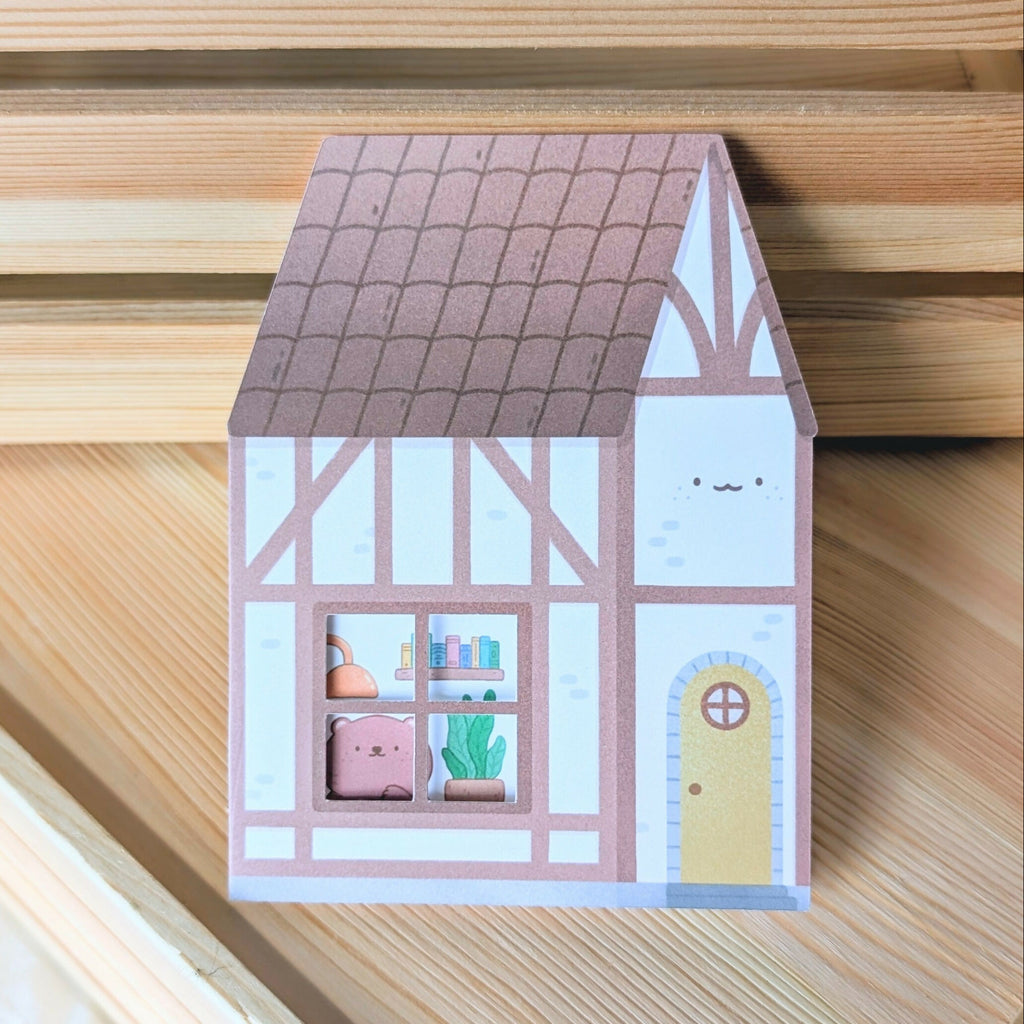 Brown Peekaboo House Greeting Card