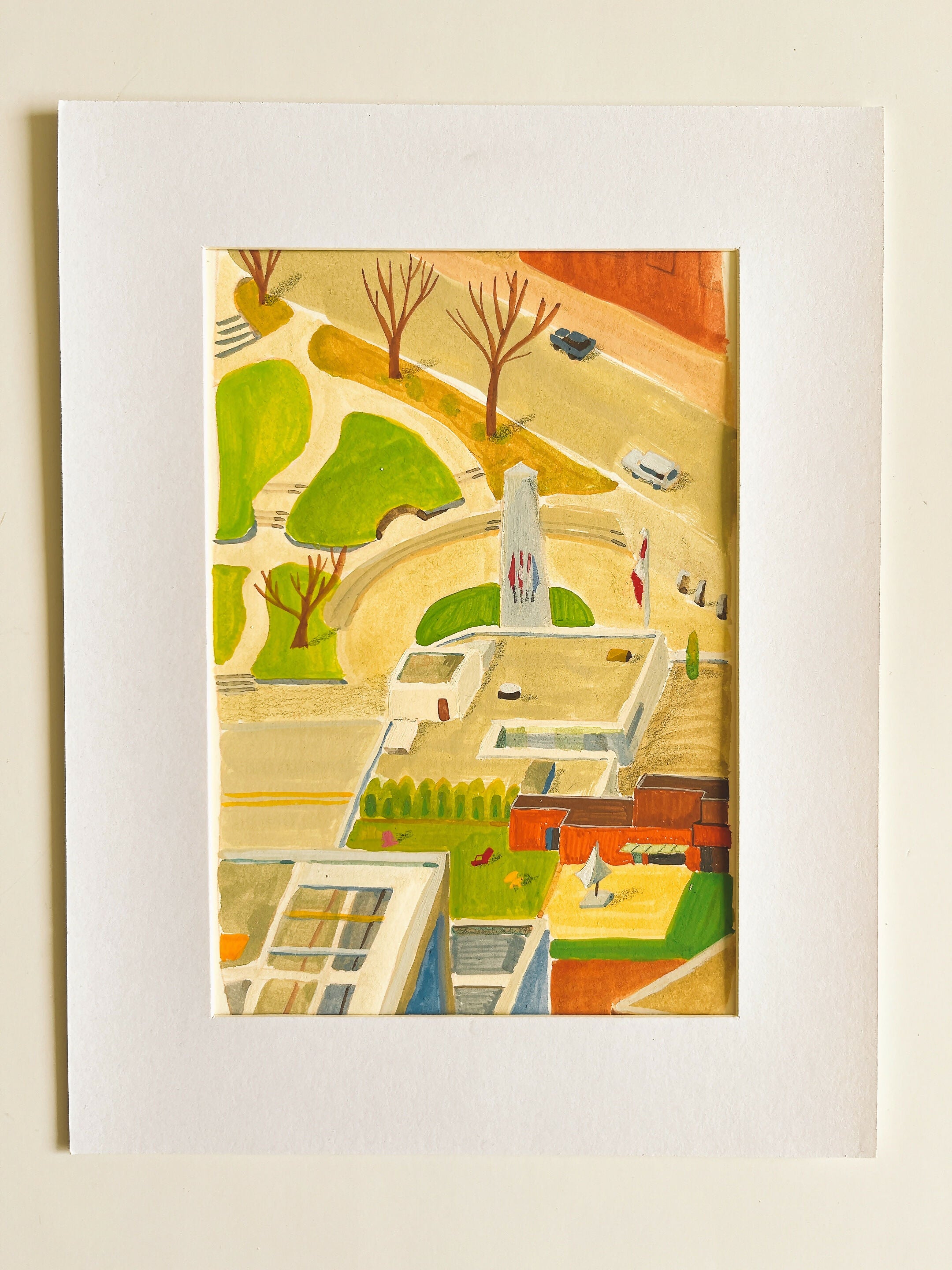 Vancouver Victory Square Original Framed Painting